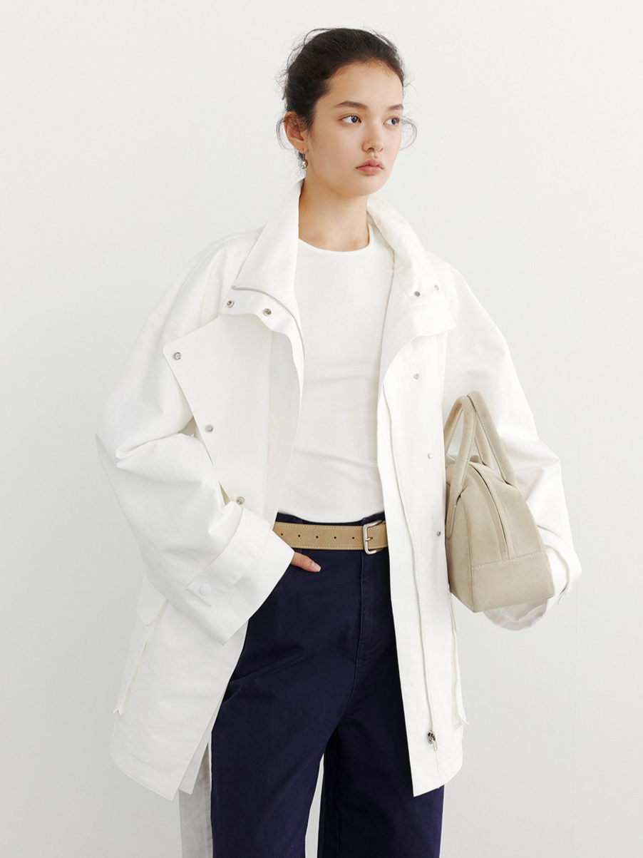 OVERSIZED STAND COLLAR COAT 2128