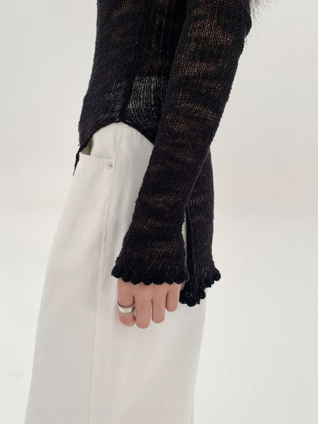 SHEER KNIT LONG TOP 2120