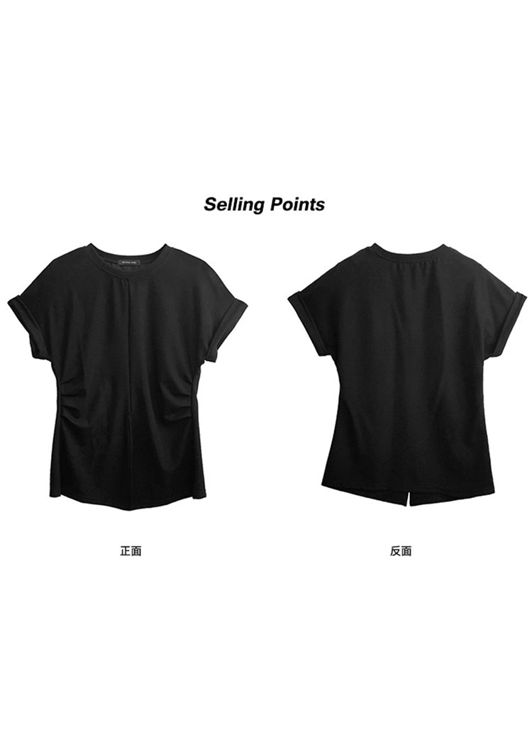 フロントスリットコットンTシャツ 1001
