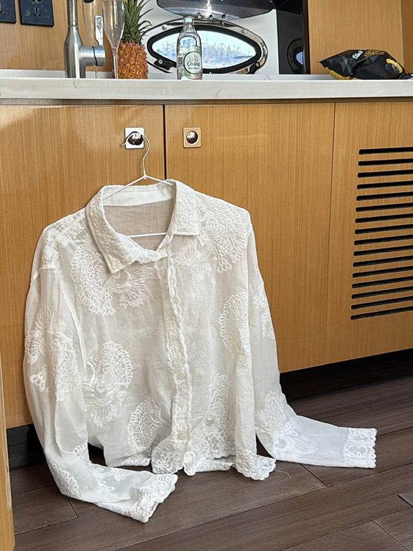スカラップ刺繍ブラウス 2379