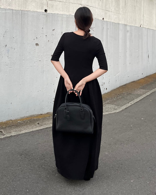 【予約商品】ハーフスリーブロングワンピース 0830(10月下旬以降発送予定)