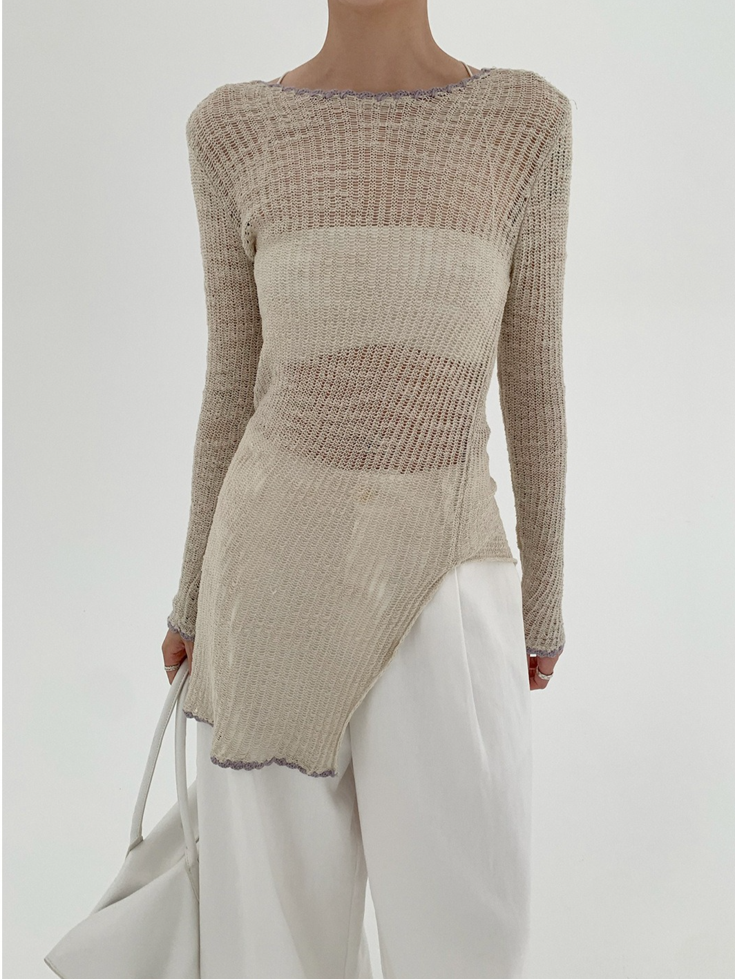 再入荷】SHEER KNIT LONG TOP 2120 – gypsophila