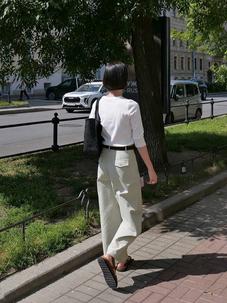 ハイウエストワイドチノパンツ 2174