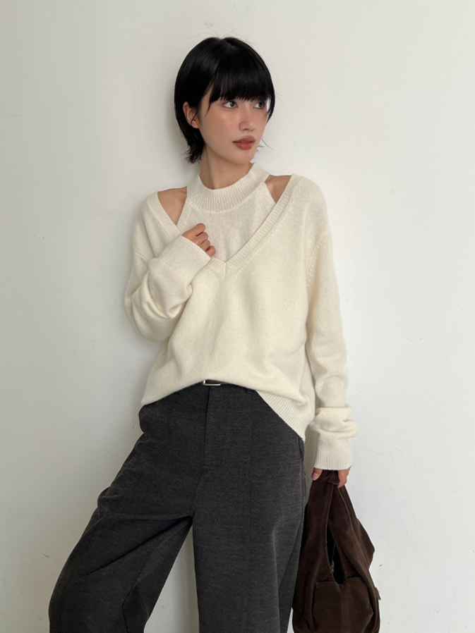フェイクレイヤーニットトップ 2187