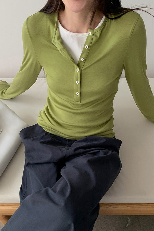 BUTTON HENLEY TOP 2314