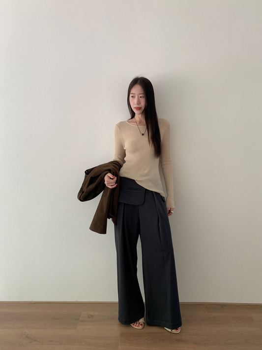 LAYERED FLAP TUCK PANTS 2130