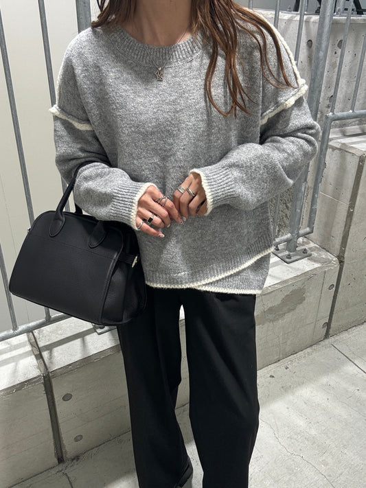 LINKING STITCH BICOLOR KNIT × chiiica12