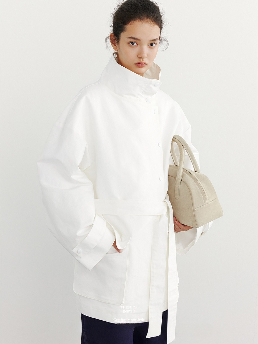 OVERSIZED STAND COLLAR COAT 2128