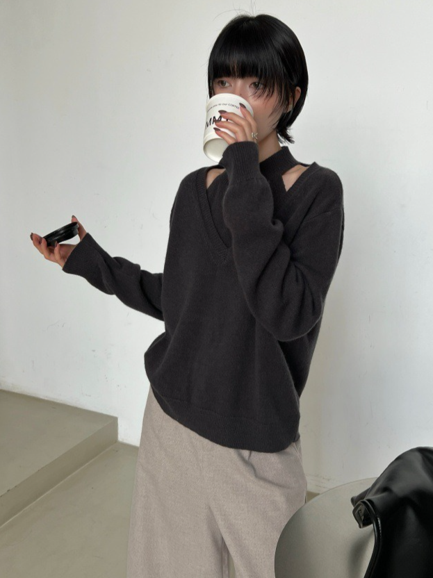 フェイクレイヤーニットトップ 2187