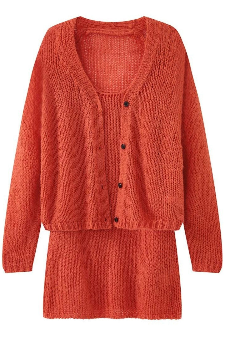 透かし編みニットアンサンブル 2273