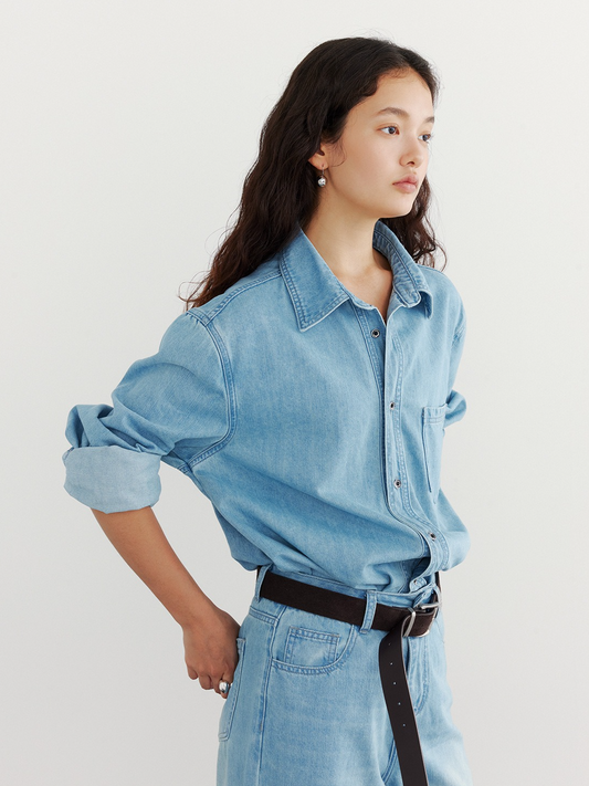 【再入荷】BASIC FIT DENIM SHIRT 2133