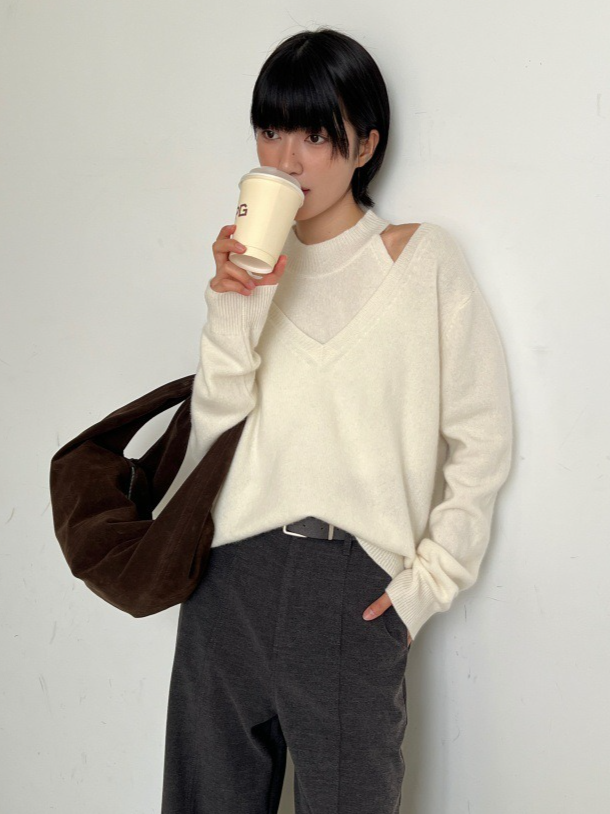 フェイクレイヤーニットトップ 2187