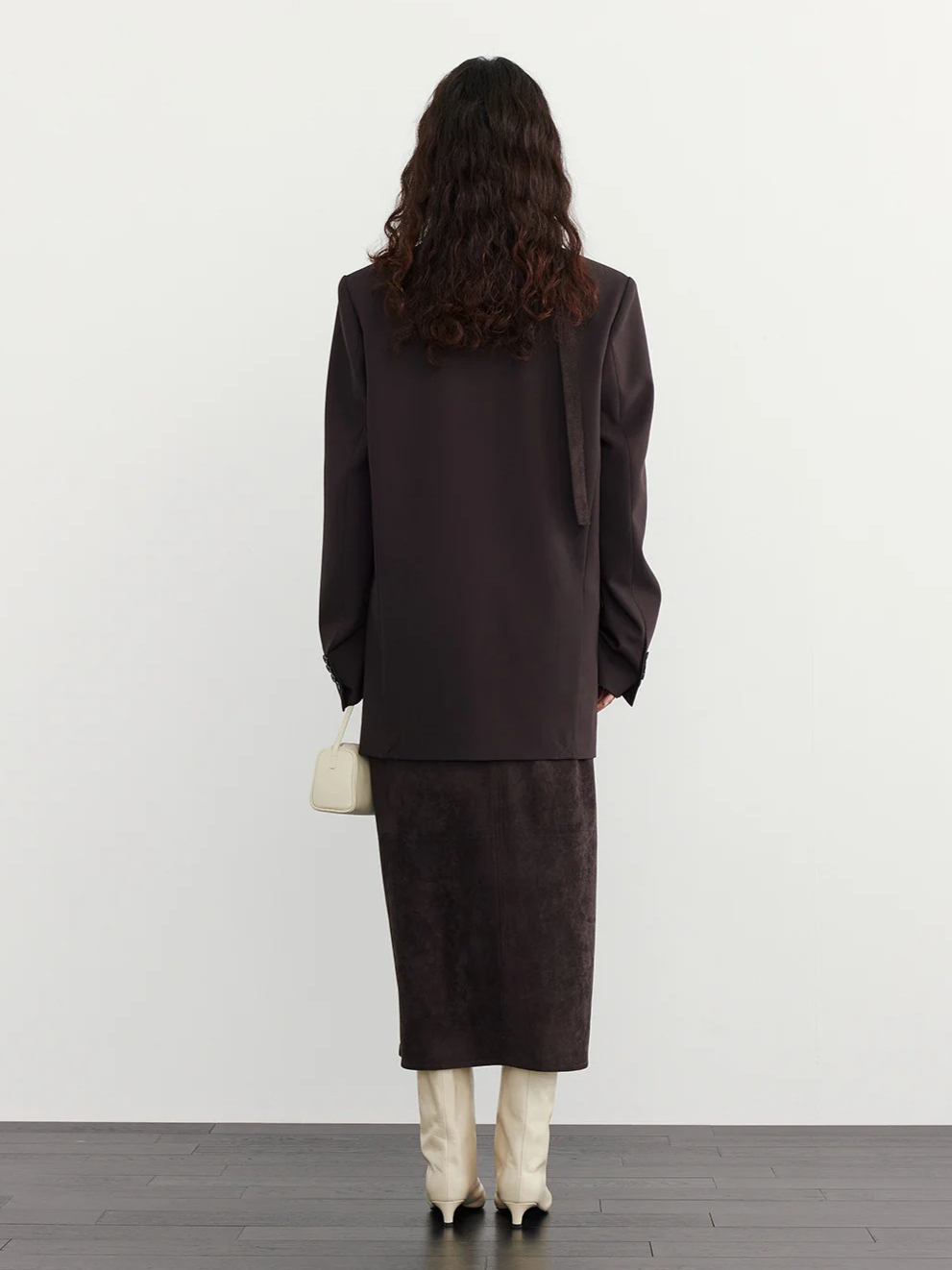 SUEDE TIE-NECK SLEEVELESS ONEPIECE 2125