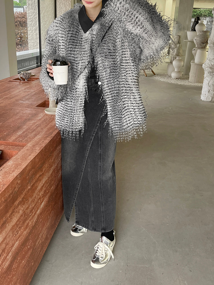 フェイクファーシャギーコート 1253