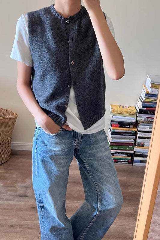 クルーネックニットベスト 2284