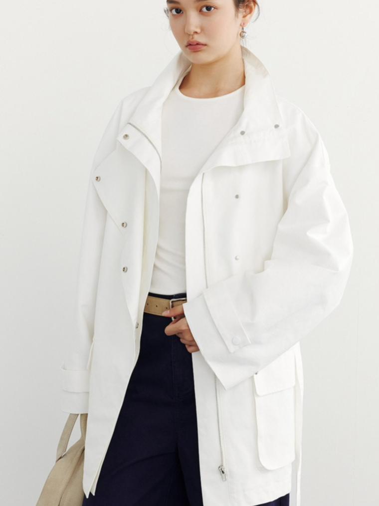 OVERSIZED STAND COLLAR COAT 2128