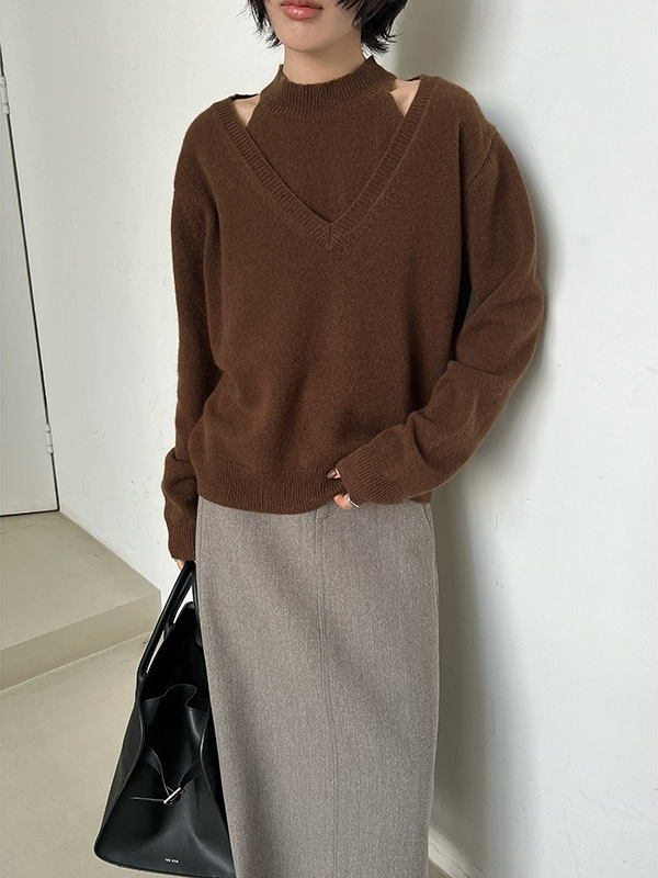 フェイクレイヤーニットトップ 2187