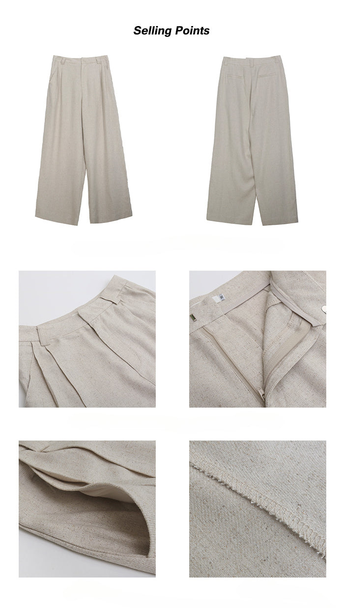 【再入荷】リネンワイドスラックスパンツ 1471