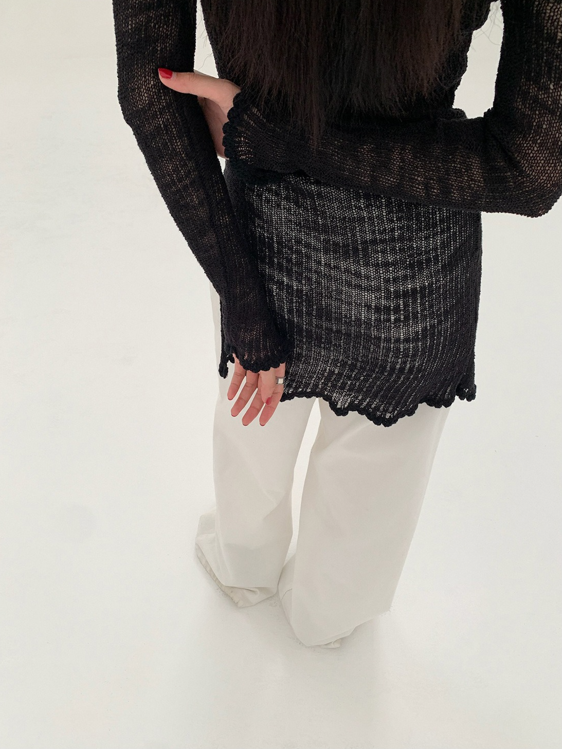 SHEER KNIT LONG TOP 2120