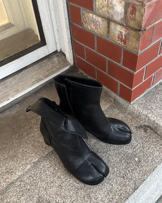 【再入荷】フェイクレザータビショートブーツ 1178