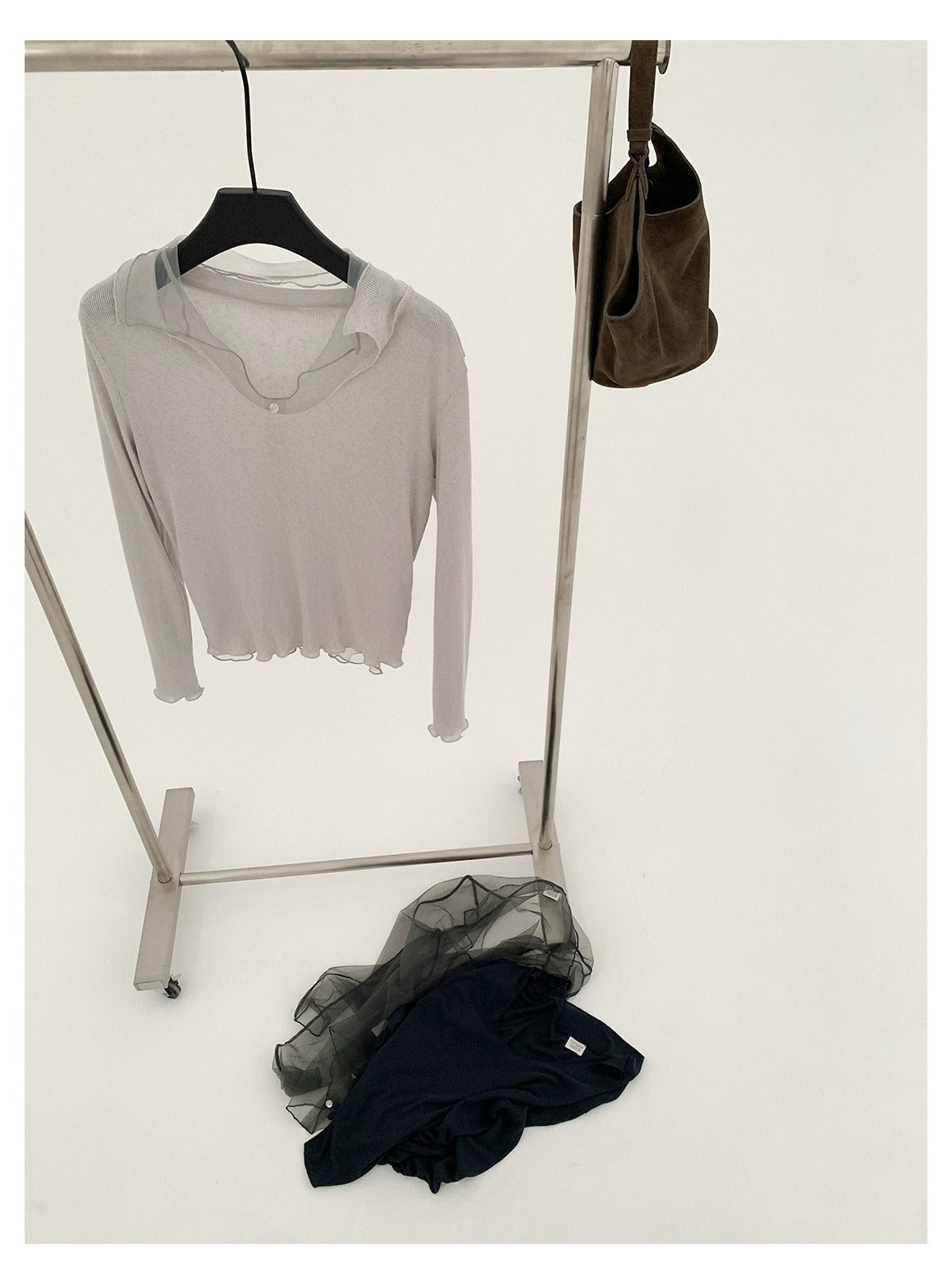 LAYERED SHEER COLLAR TOP 2124