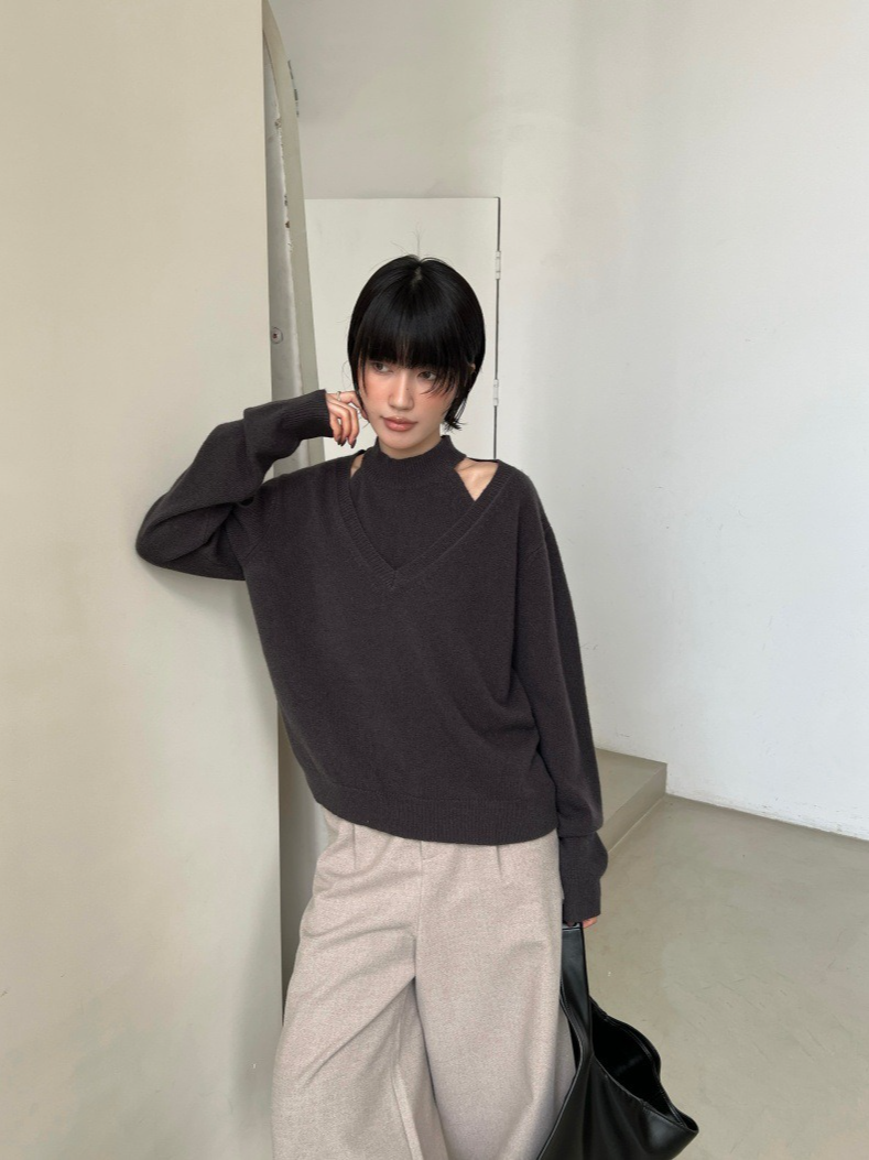 フェイクレイヤーニットトップ 2187