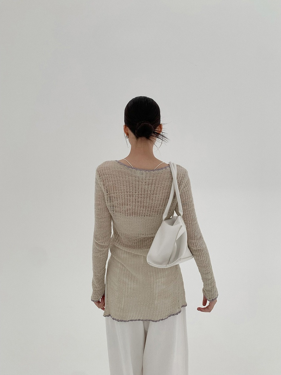 SHEER KNIT LONG TOP 2120
