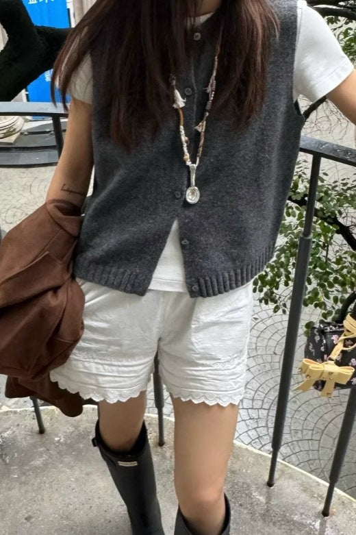 クルーネックニットベスト 2284