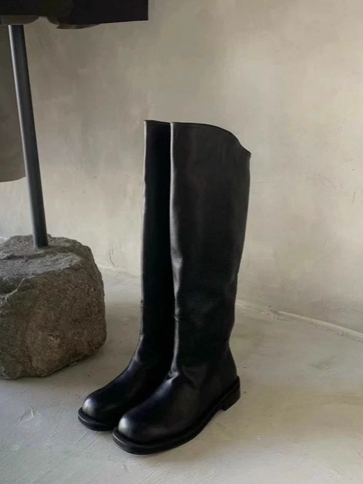 ブロックヒールロングブーツ 2156