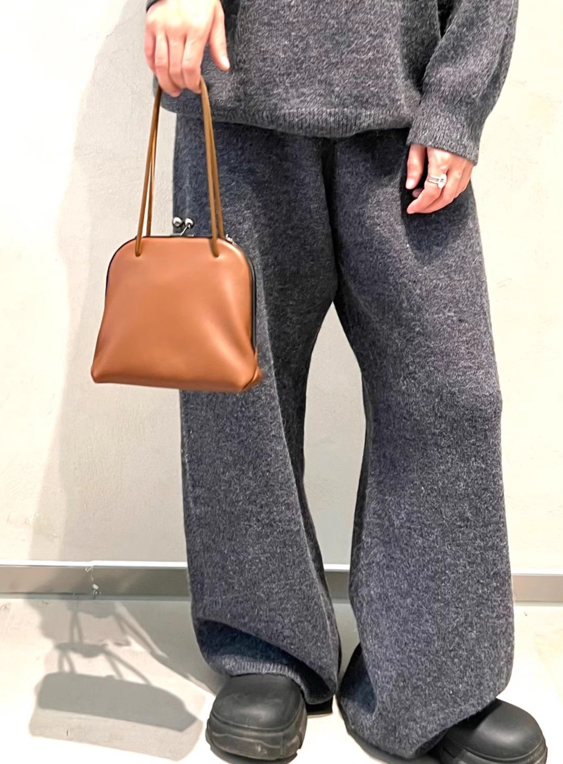 レザーガマ口2WAYハンドバッグ2140