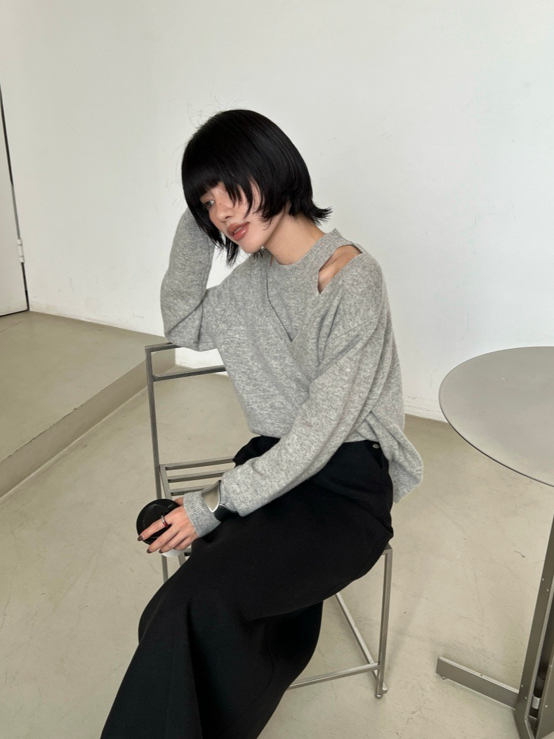 フェイクレイヤーニットトップ 2187