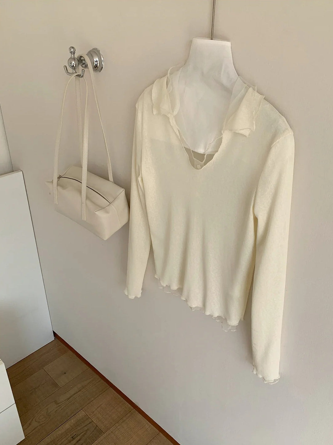 LAYERED SHEER COLLAR TOP–COLORS 2310
