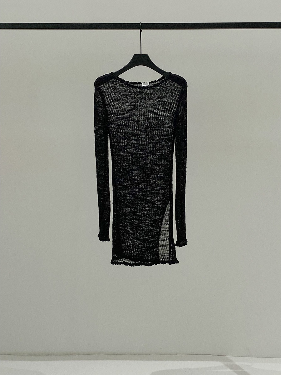 SHEER KNIT LONG TOP 2120