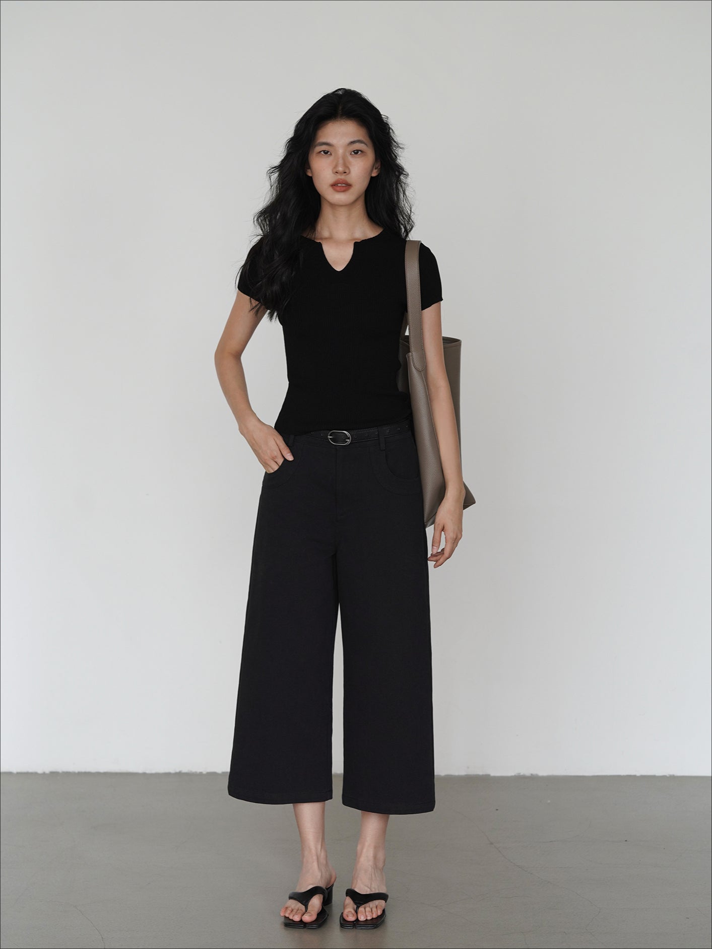 クロップドストレートパンツ 2076