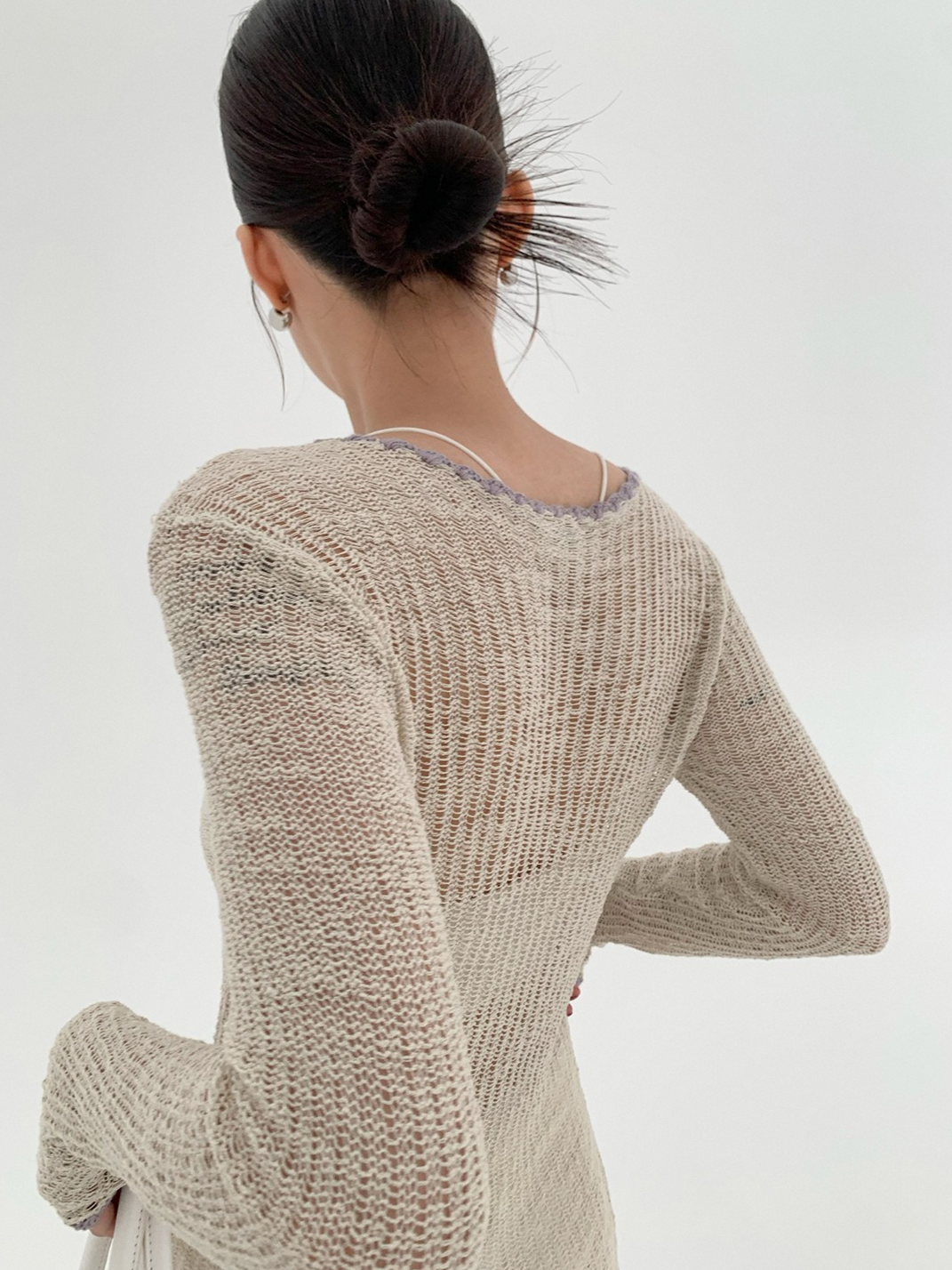 SHEER KNIT LONG TOP 2120