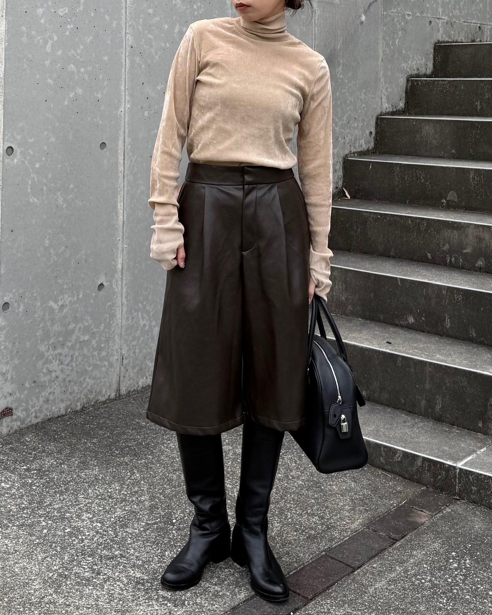 FOXEY ガウチョパンツ ブラック 38 フェイクレザーガウチョパンツ 2225 – gypsophila