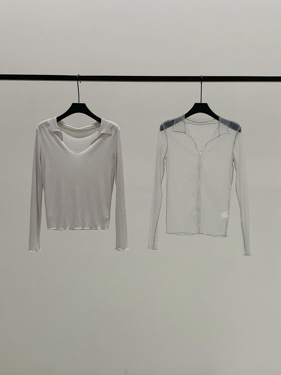 LAYERED SHEER COLLAR TOP 2124