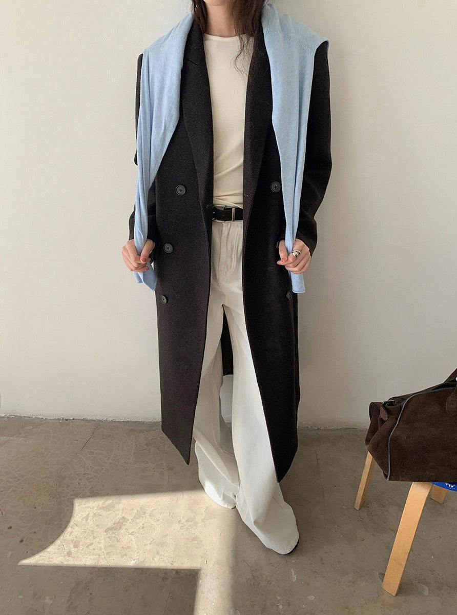 ウール混ダブルブレストロングコート 2240 – gypsophila