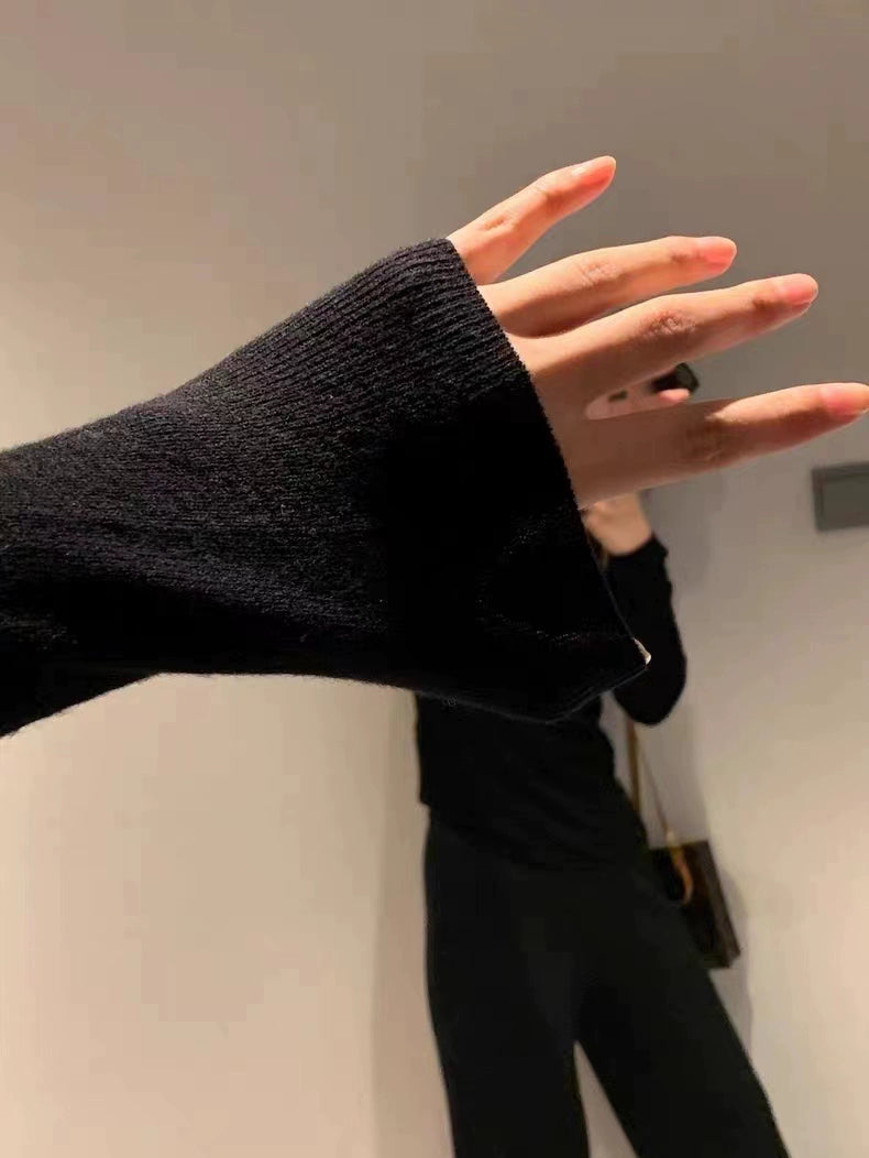 【再入荷】シースルーウールリブニット 1293