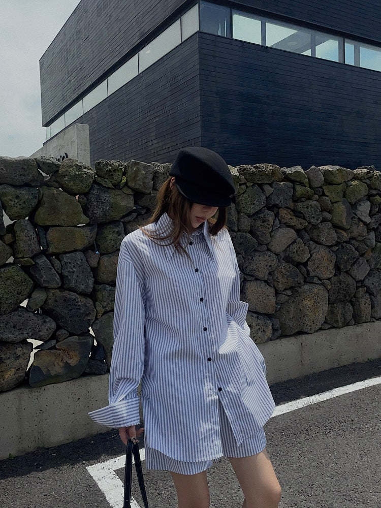 【LOOKBOOK ITEM】シルキードロップショルダーストライプシャツ 1689