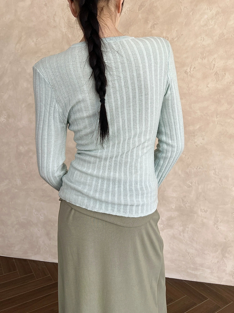 【再入荷】スキッパーリーブニット 1452