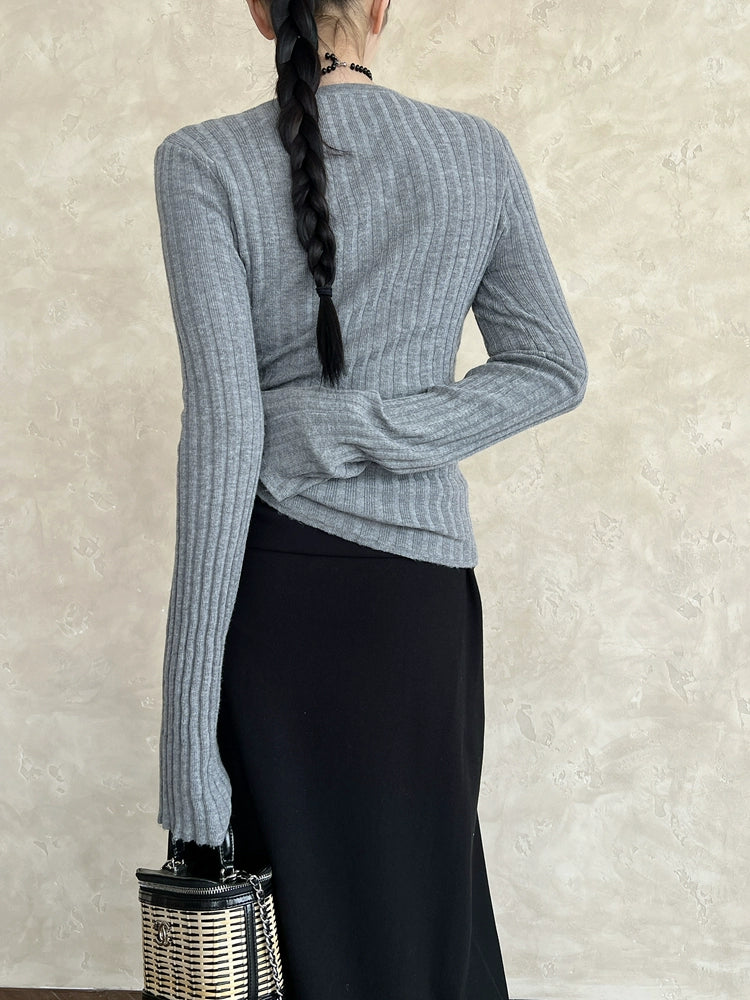【再入荷】スキッパーリーブニット 1452