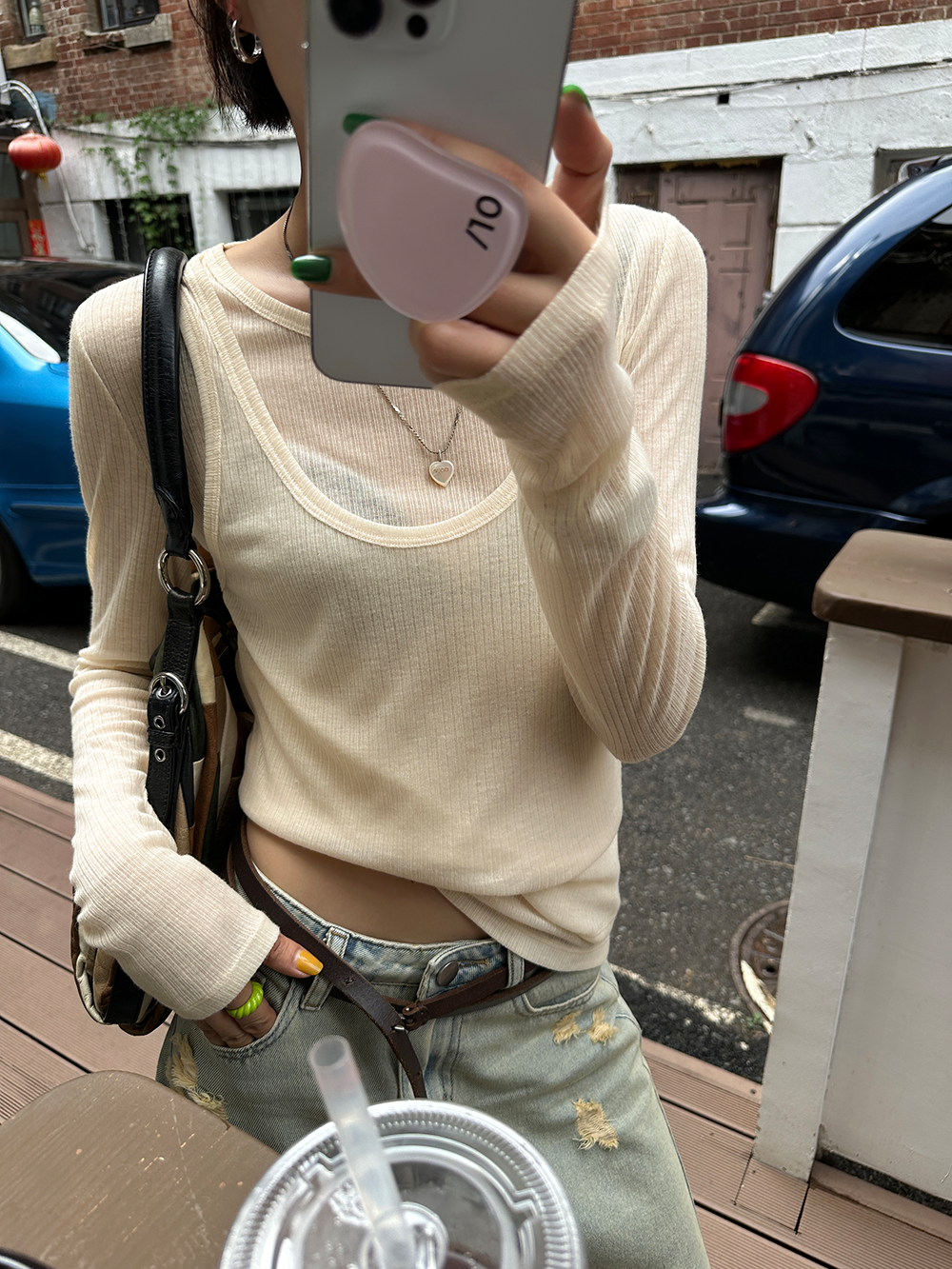 シアーレイヤードタンクトップ&ロンT 1239