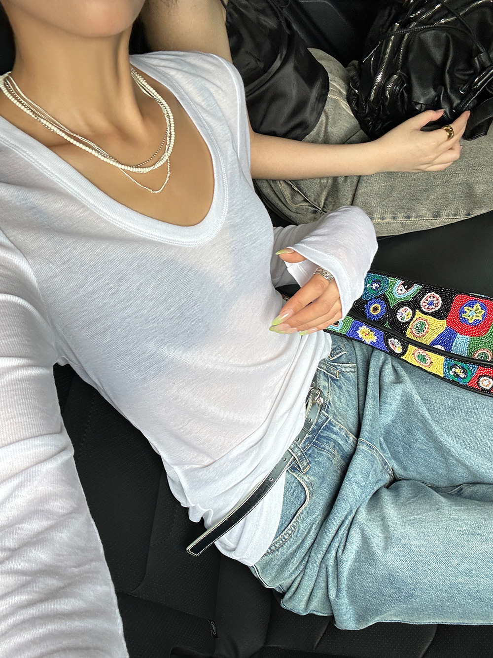 【再入荷】Uネックシアートップス 1111