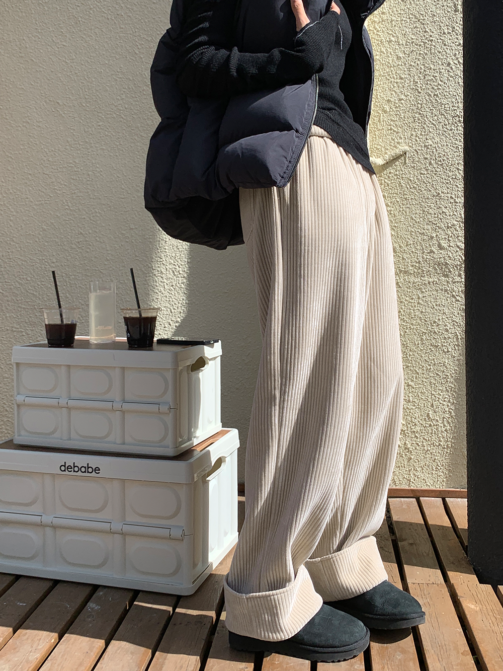 コーデュロイロールアップワイドパンツ 1237