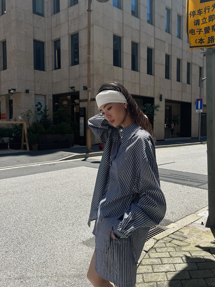 【LOOKBOOK ITEM】シルキードロップショルダーストライプシャツ 1689