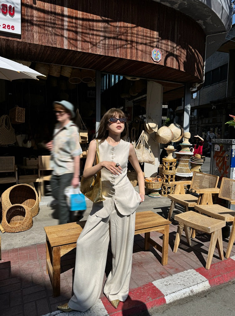 【再入荷】リネンワイドスラックスパンツ 1471