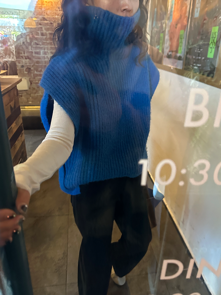 ボリュームタートルウールニットベスト 1806