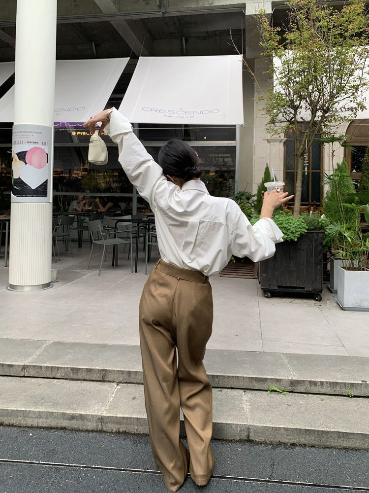 ハイウェストリボンワイドパンツ 1167