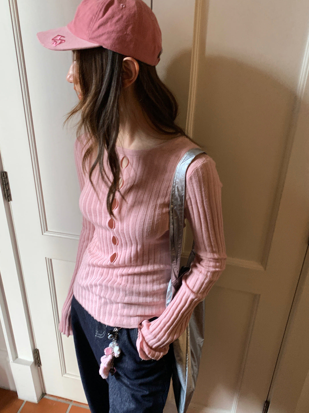 【再入荷】スキッパーリーブニット 1452
